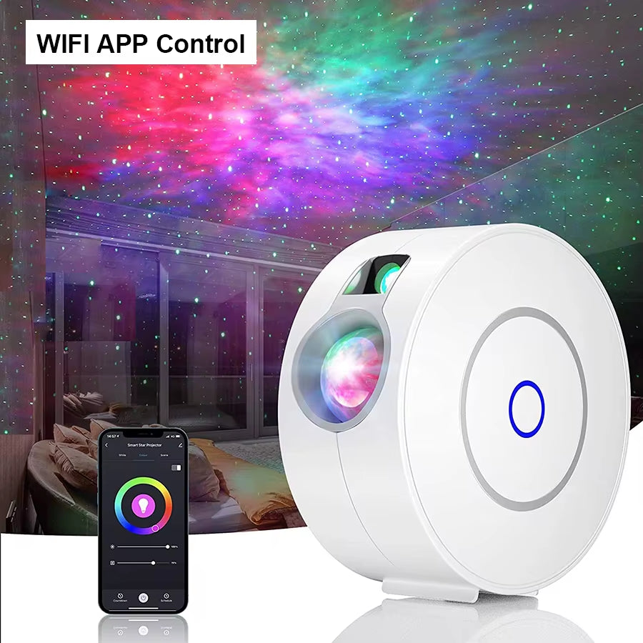Smart WIFI Starry Sky Projector LED Night Light Aurora Star Galaxy Night Lamp for Bedroom Games Room Party
