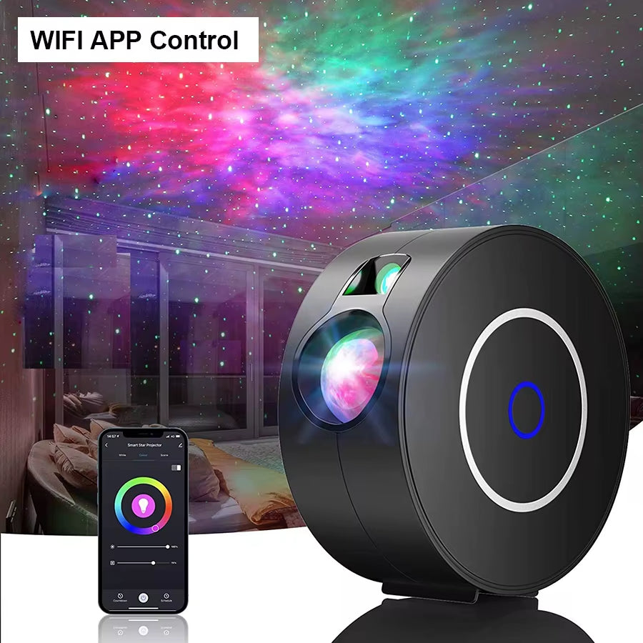 Smart WIFI Starry Sky Projector LED Night Light Aurora Star Galaxy Night Lamp for Bedroom Games Room Party
