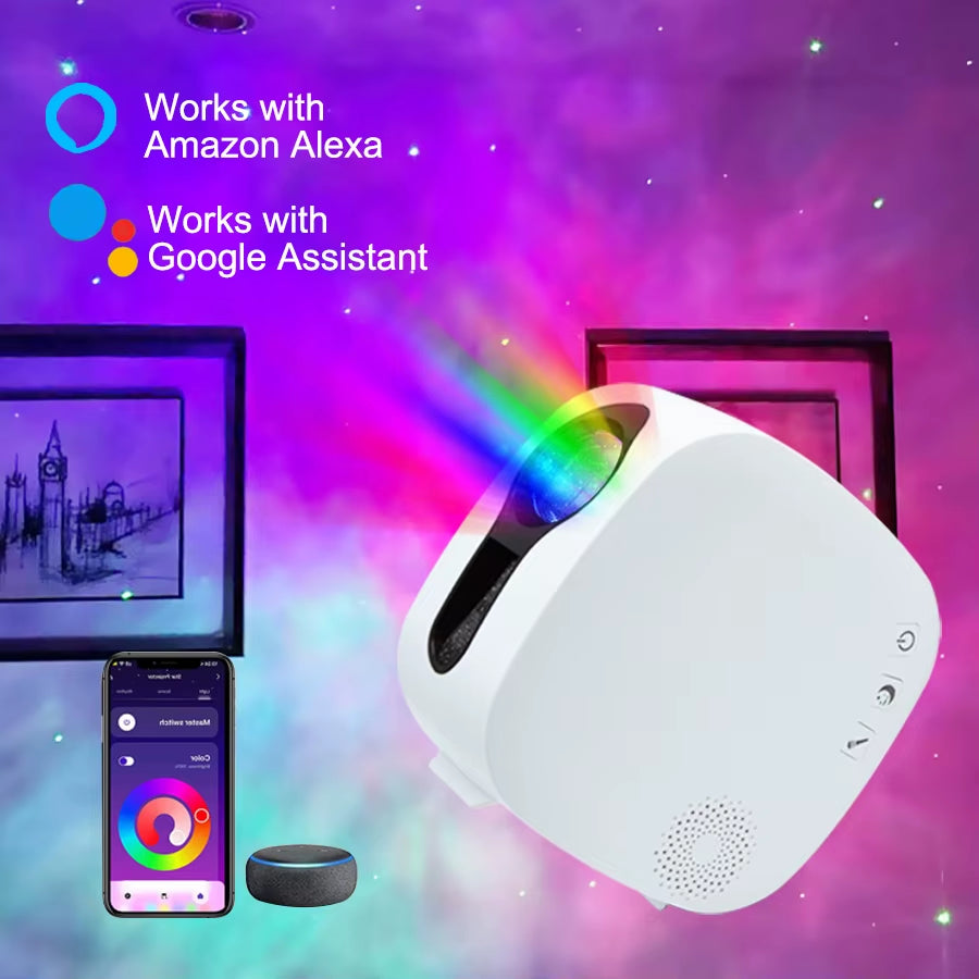 Smart WIFI Starry Sky Projector LED Night Light Aurora Star Galaxy Night Lamp for Bedroom Games Room Party