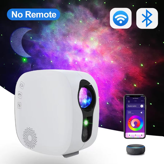 Smart WIFI Starry Sky Projector LED Night Light Aurora Star Galaxy Night Lamp for Bedroom Games Room Party